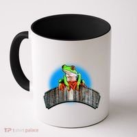 Frog On Wood Panel Coffee Mug thumb 0