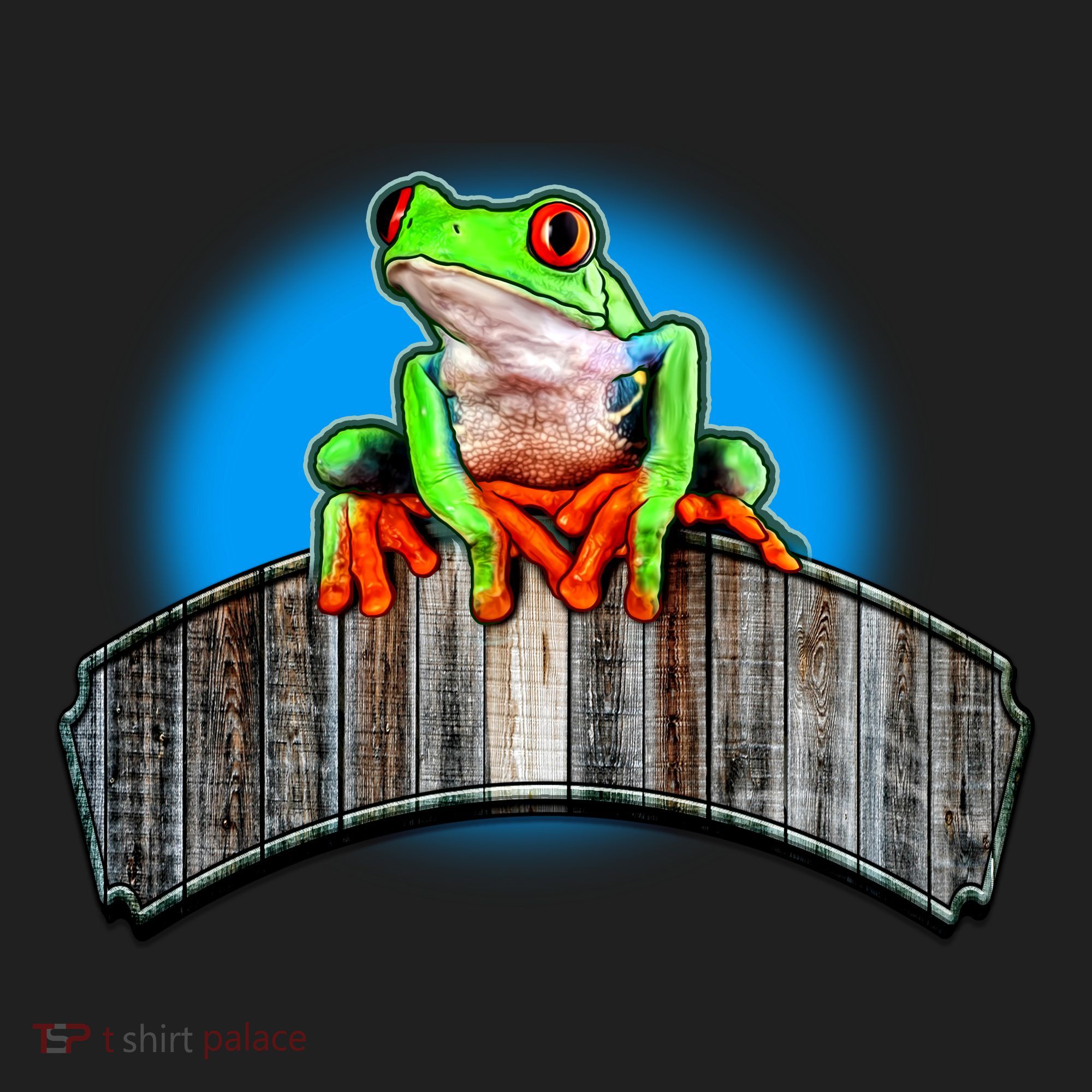 Frog On Wood Panel Beanie
