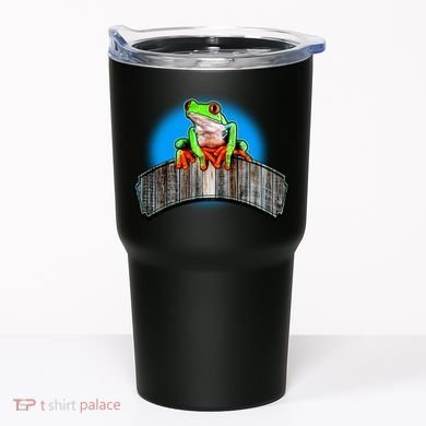 Frog On Wood Panel Tumbler