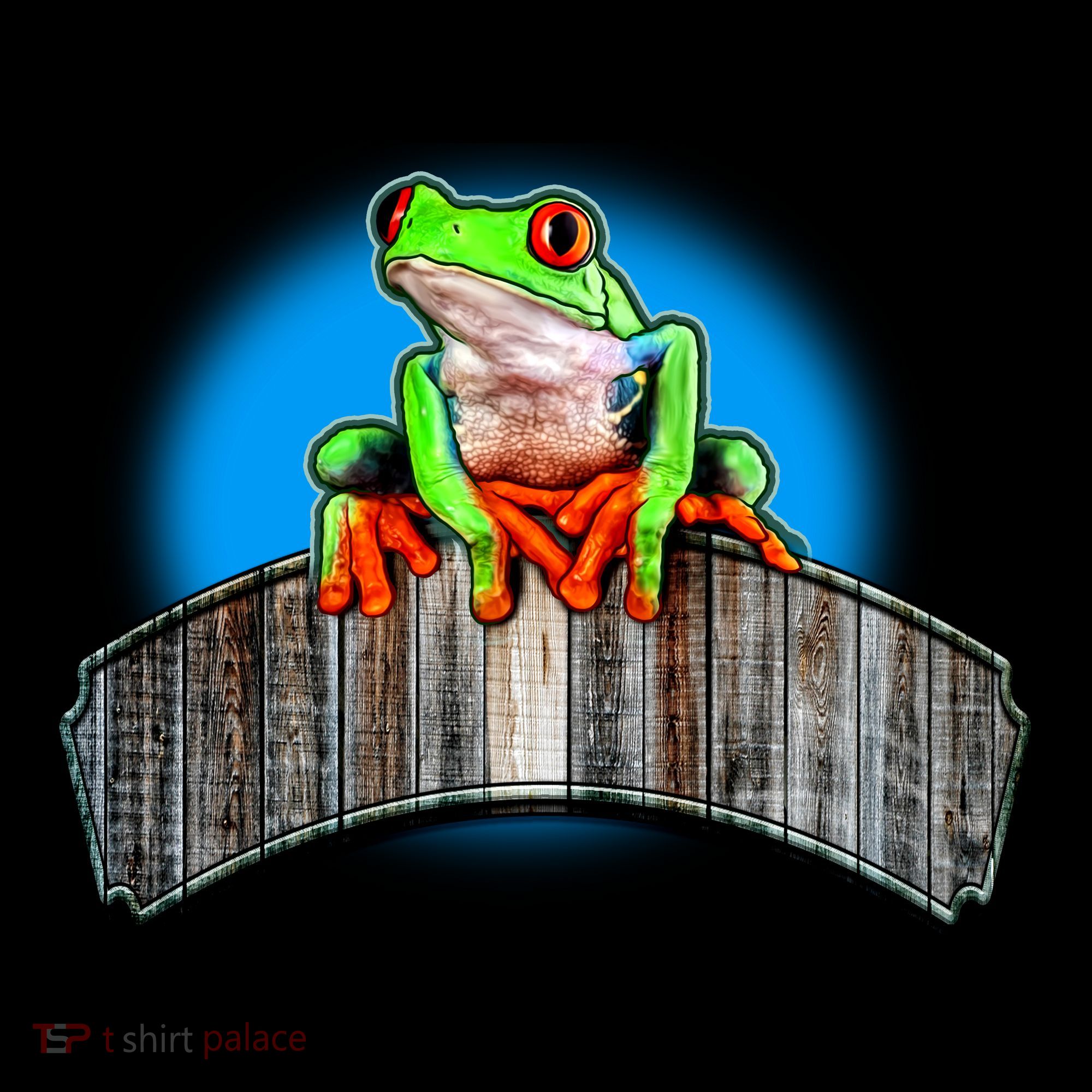 Frog On Wood Panel Mousepad