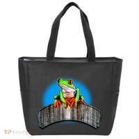 Frog On Wood Panel Tote Bag thumb 0