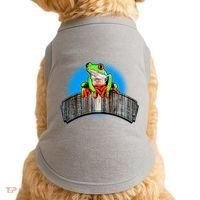Frog On Wood Panel Doggie Tank thumb 0