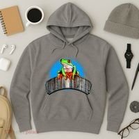 Frog On Wood Panel Hoodie thumb 3
