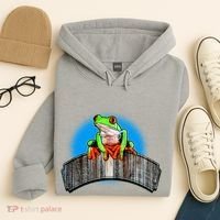 Frog On Wood Panel Hoodie thumb 4