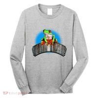Frog On Wood Panel Long Sleeve Shirt thumb 0