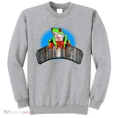 Frog On Wood Panel Sweatshirt