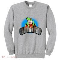Frog On Wood Panel Sweatshirt thumb 0