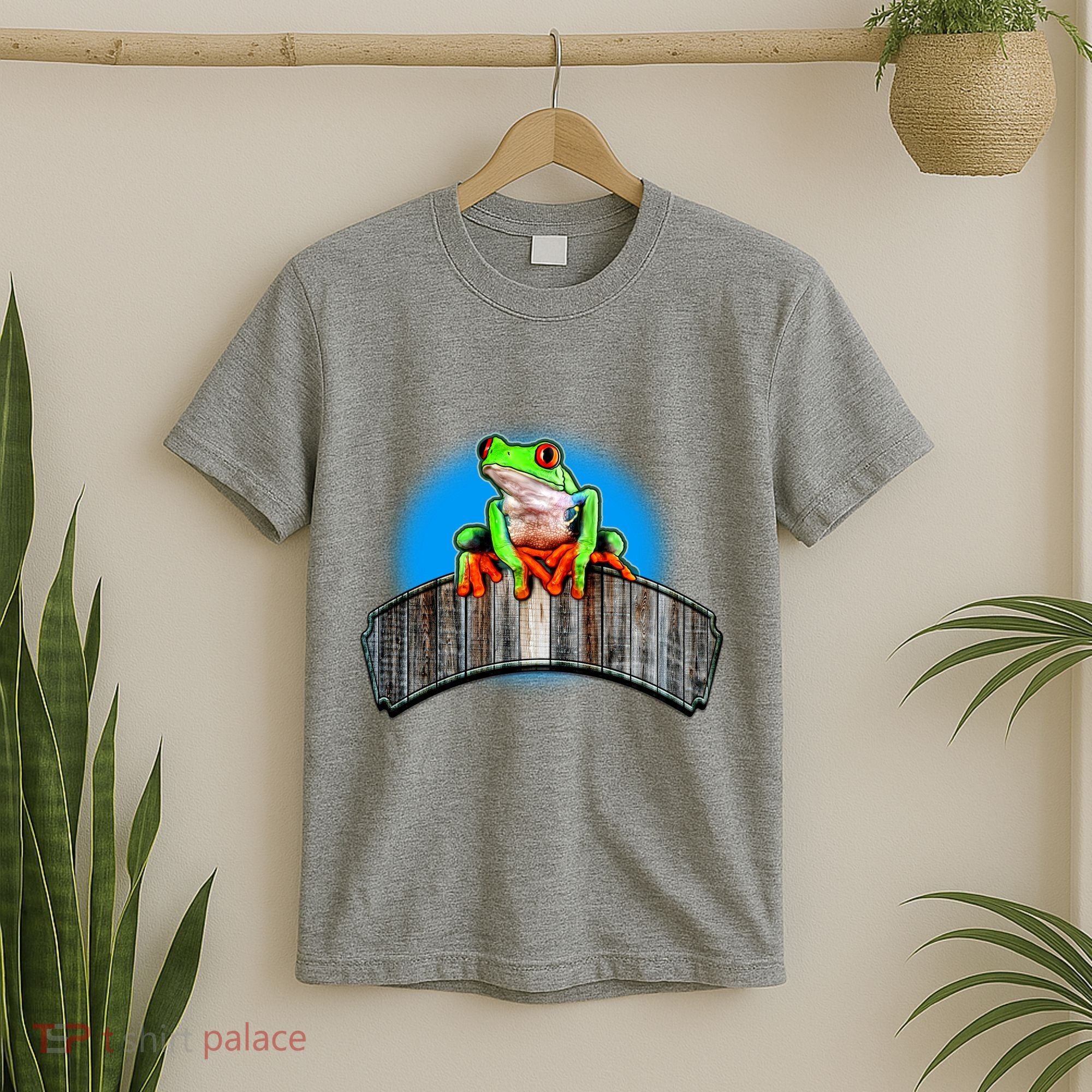 Frog On Wood Panel T-Shirt