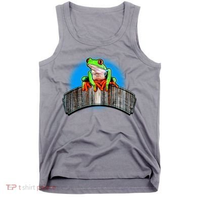 Frog On Wood Panel Tank Top