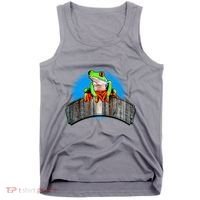 Frog On Wood Panel Tank Top thumb 0