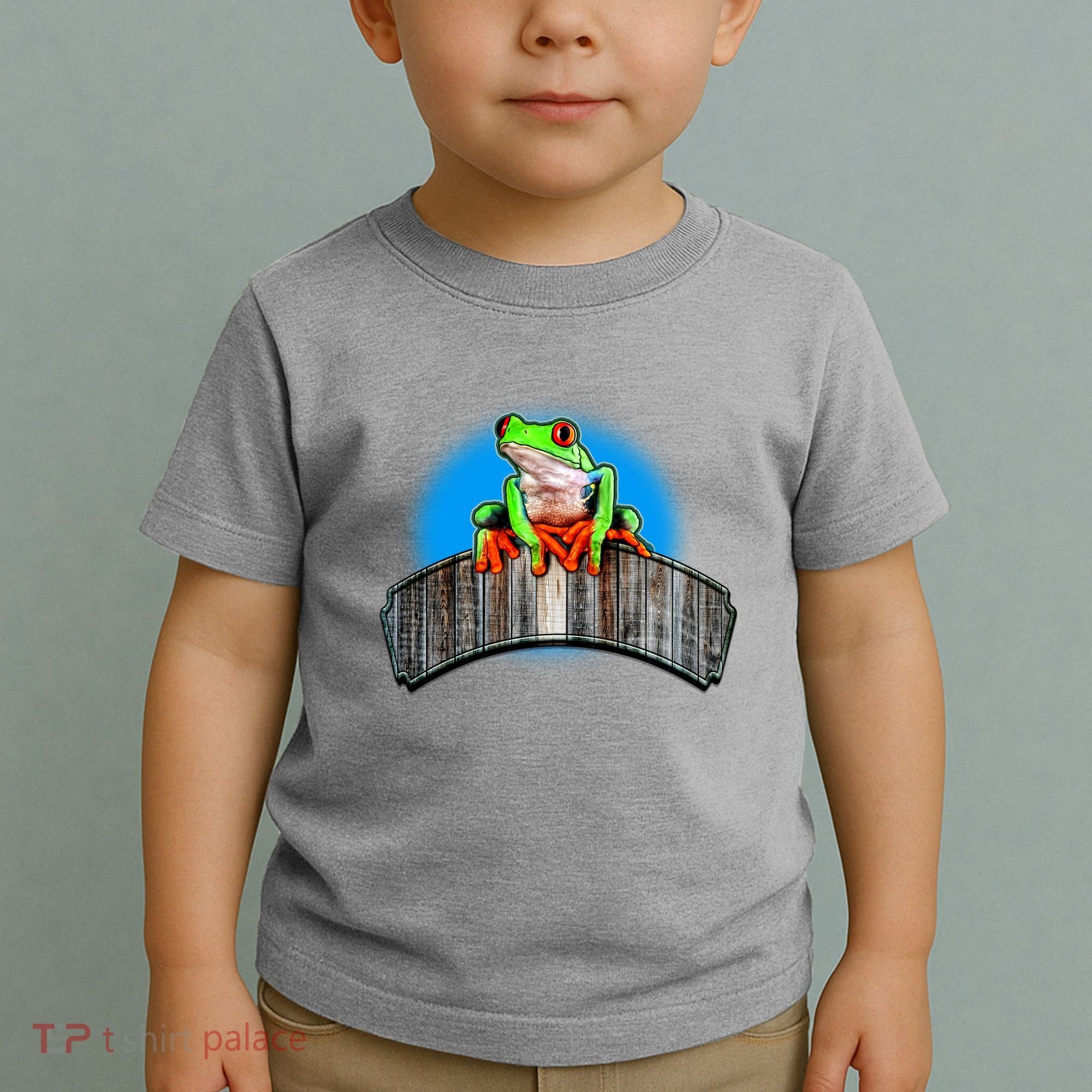 Frog On Wood Panel Toddler T-Shirt