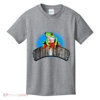 Frog On Wood Panel Kids T-Shirt thumb 0