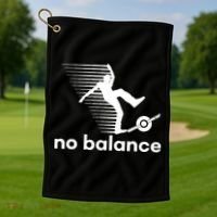 Funny One Wheel No Balance Golf Towel thumb 1