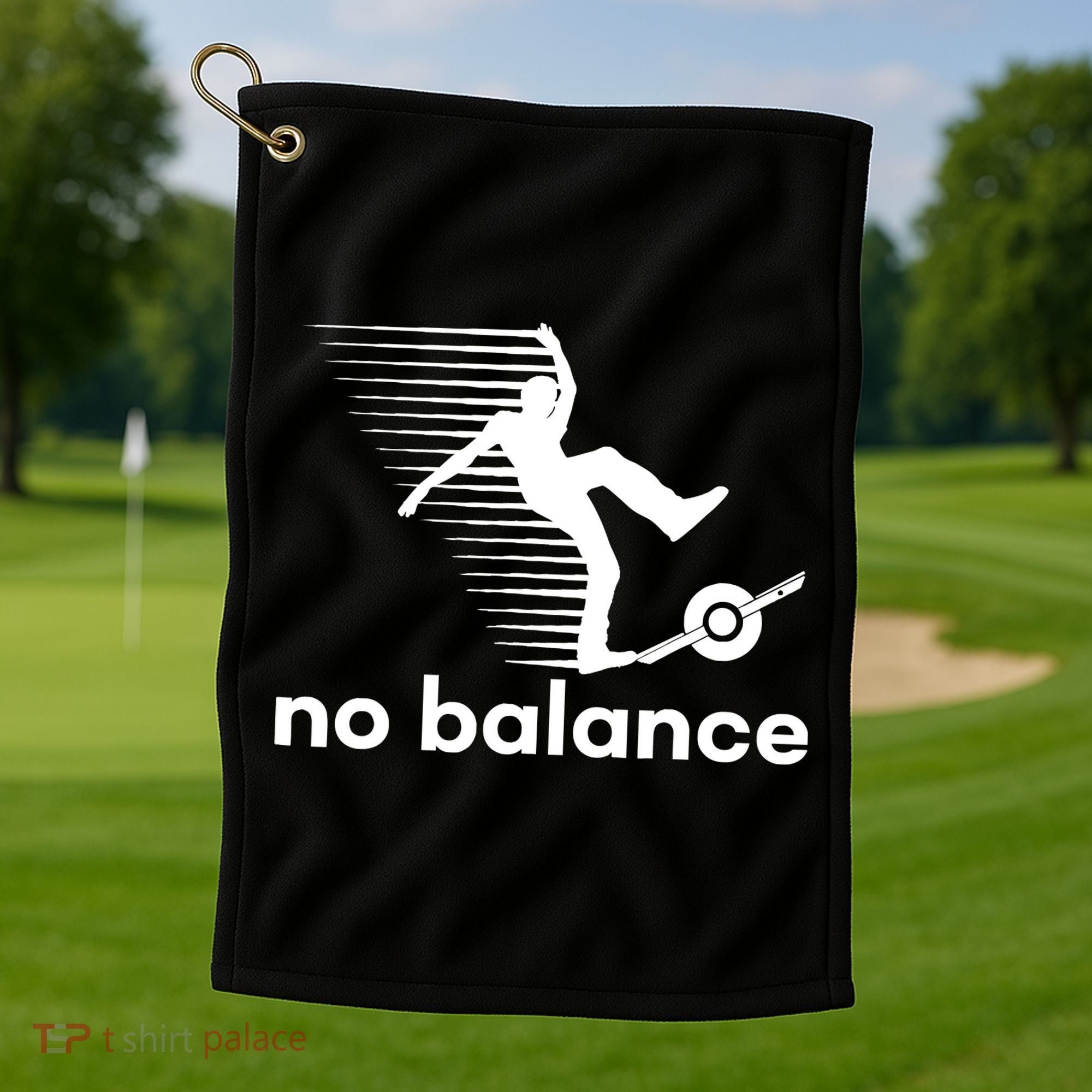 Funny One Wheel No Balance Golf Towel