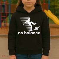 Funny One Wheel No Balance Kids Hoodie thumb 3
