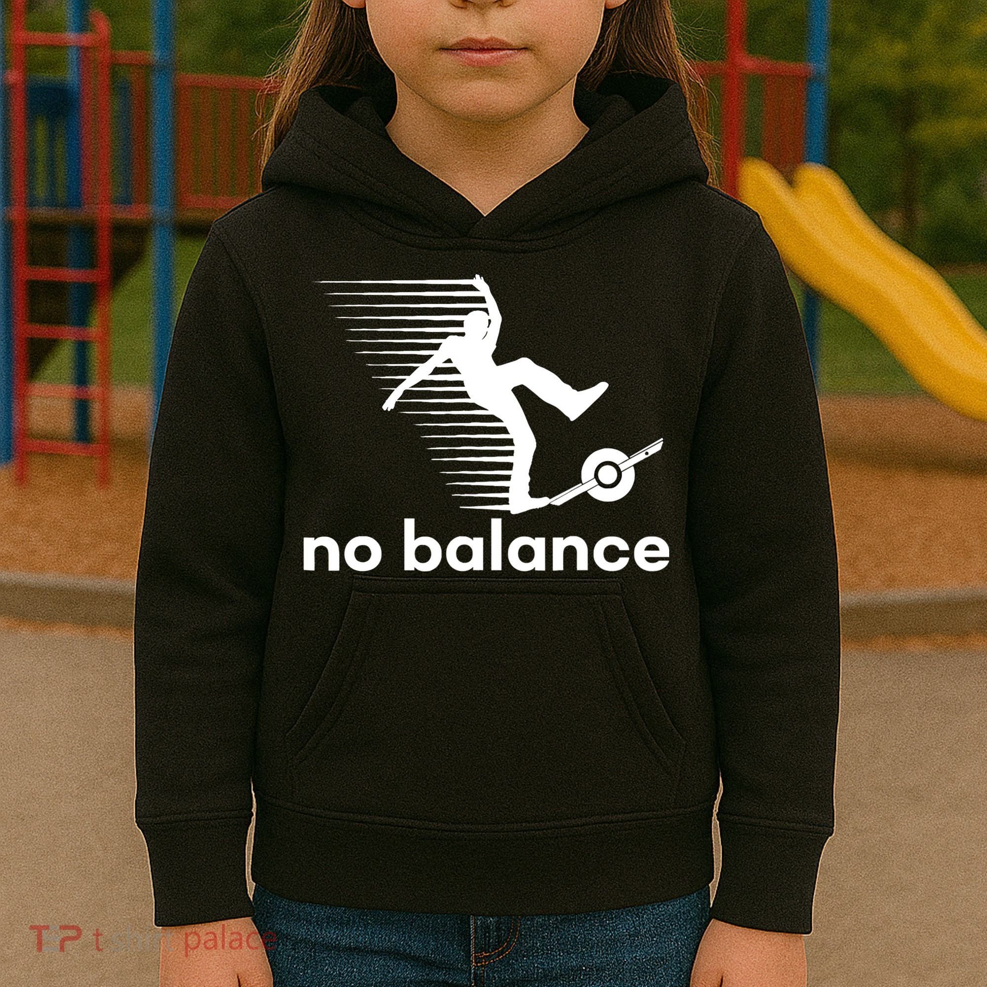 Funny One Wheel No Balance Kids Hoodie