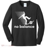 Funny One Wheel No Balance Kids Long Sleeve Shirt thumb 0