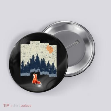 Fox Distorted Forrest  Button