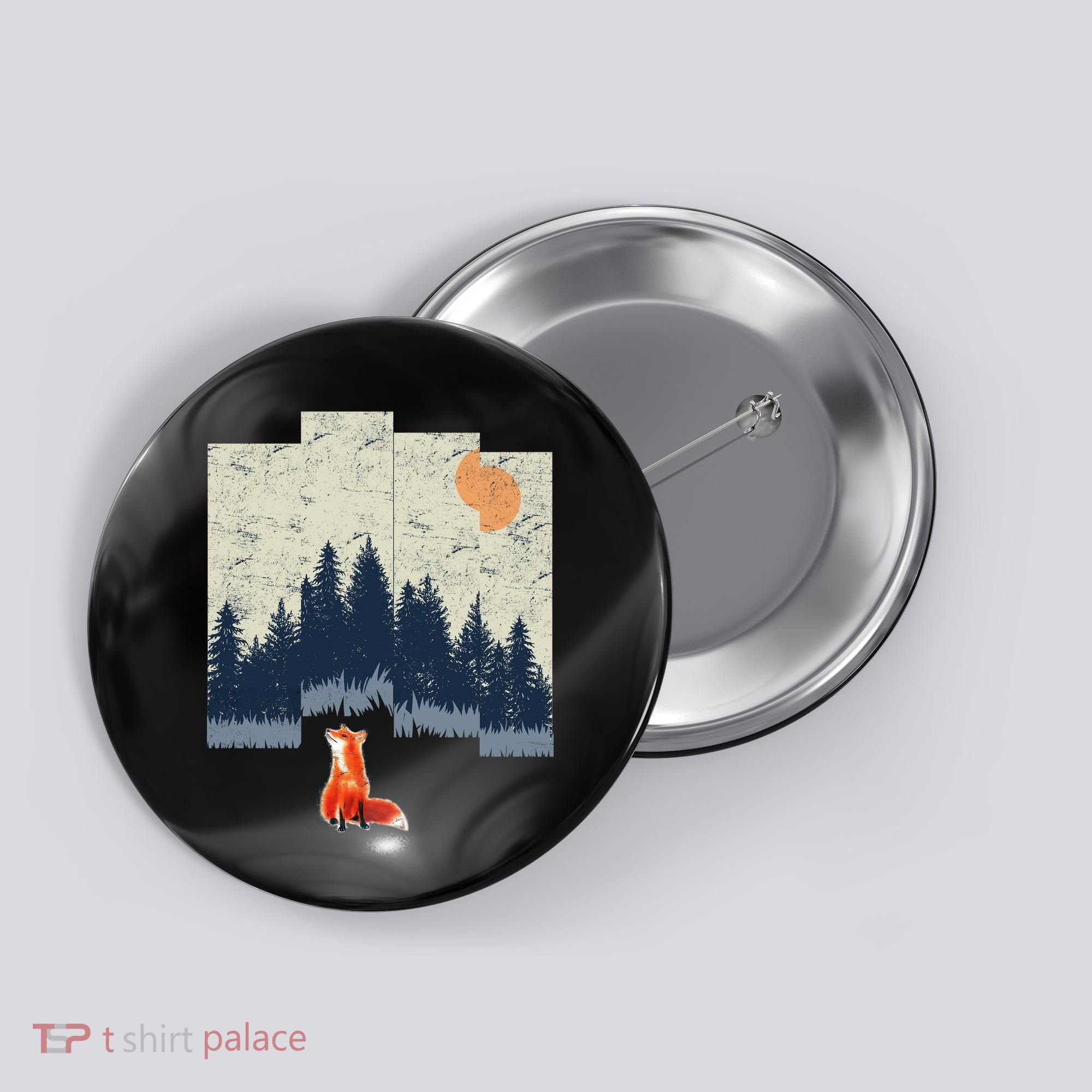Fox Distorted Forrest  Button