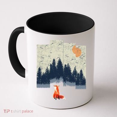 Fox Distorted Forrest  Coffee Mug