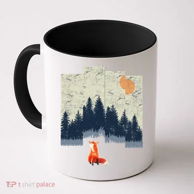 Fox Distorted Forrest  Coffee Mug