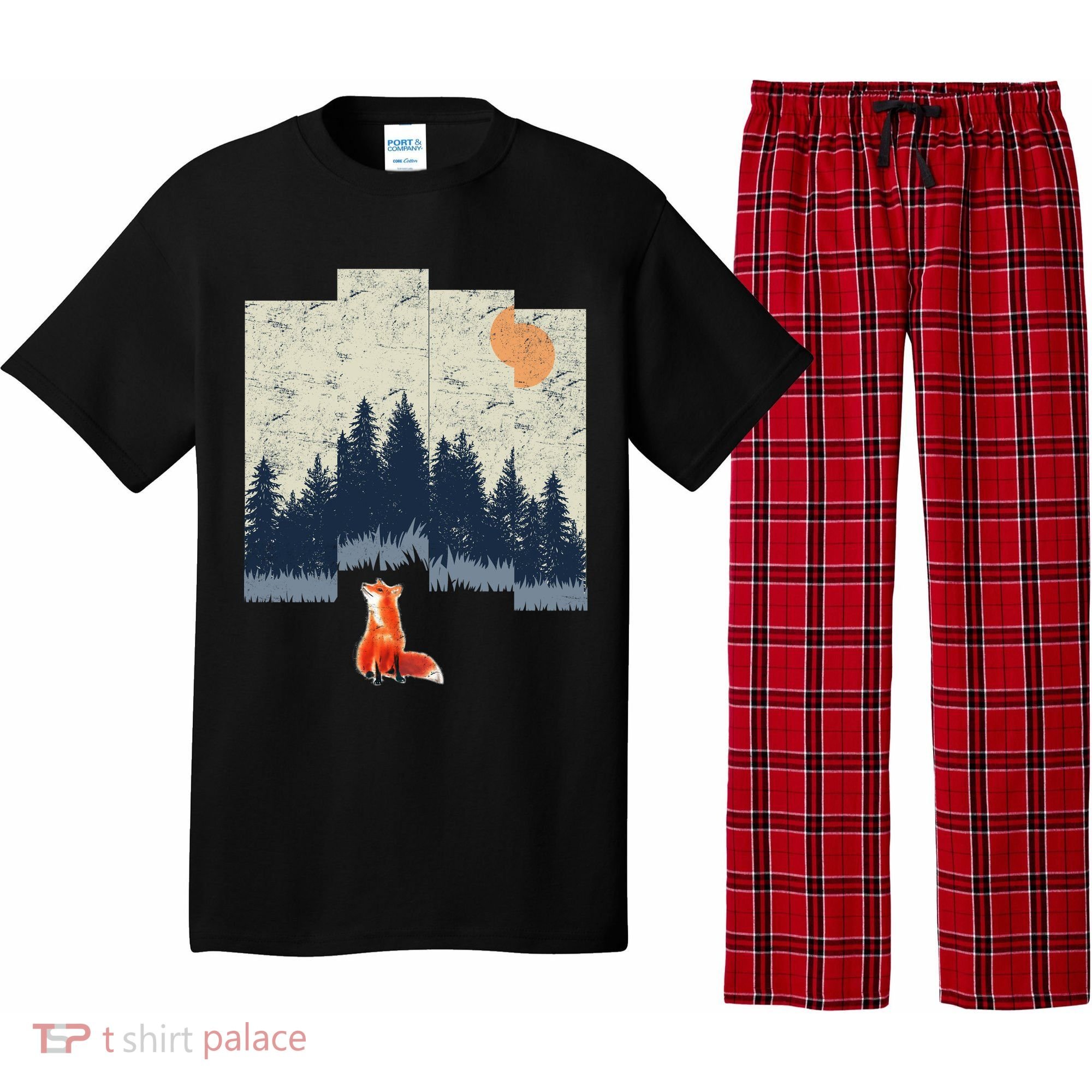 Fox Distorted Forrest  Pajama Set