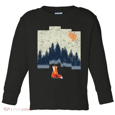 Fox Distorted Forrest  Toddler Long Sleeve