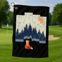 Fox Distorted Forrest  Golf Towel thumb 1