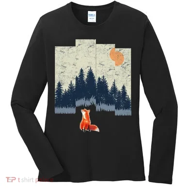 Fox Distorted Forrest  Women's Long Sleeve Shirt
