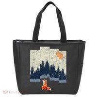 Fox Distorted Forrest  Tote Bag thumb 0