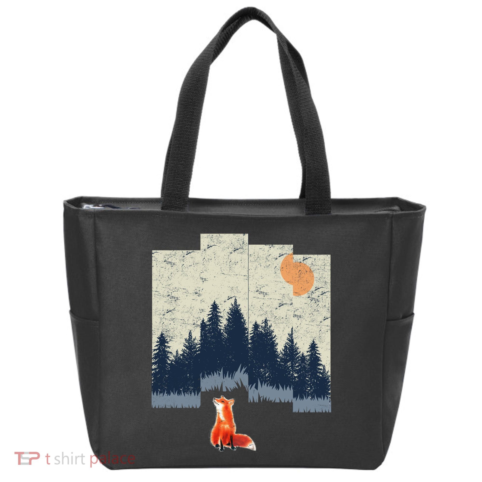 Fox Distorted Forrest  Tote Bag
