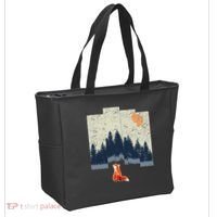 Fox Distorted Forrest  Tote Bag thumb 2