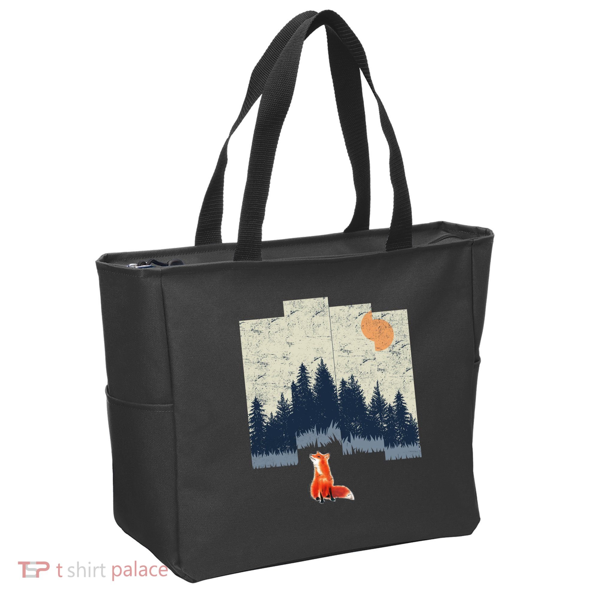 Fox Distorted Forrest  Tote Bag
