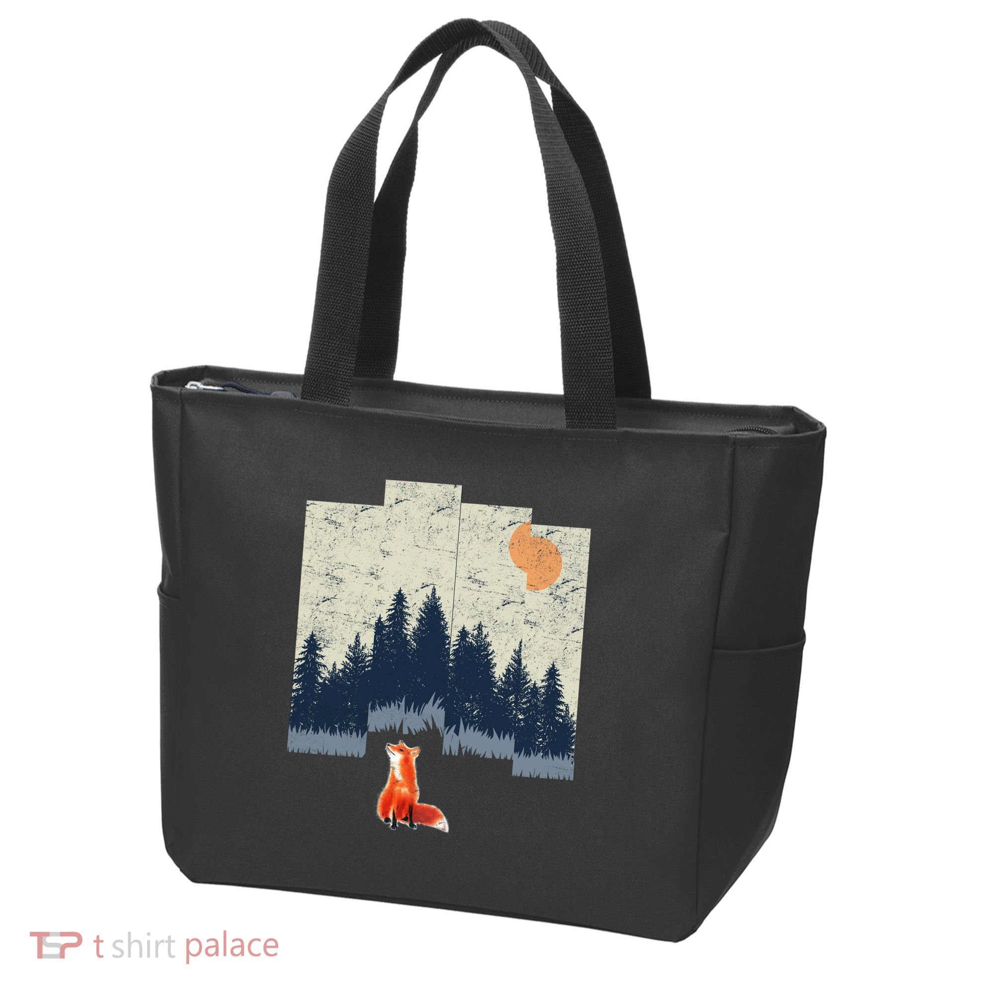 Fox Distorted Forrest  Tote Bag