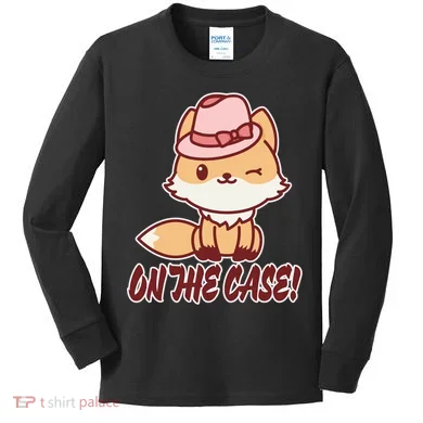 Foxy On That Case Cute Fox Kids Long Sleeve Shirt