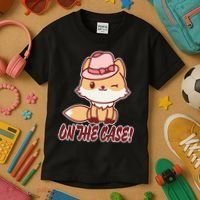 Foxy On That Case Cute Fox Kids T-Shirt thumb 3