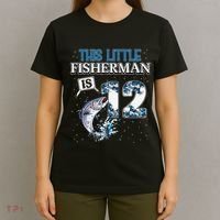 Fishing Party 12 Year Old Birthday Fisherman 12th Fisher T-Shirt thumb 4