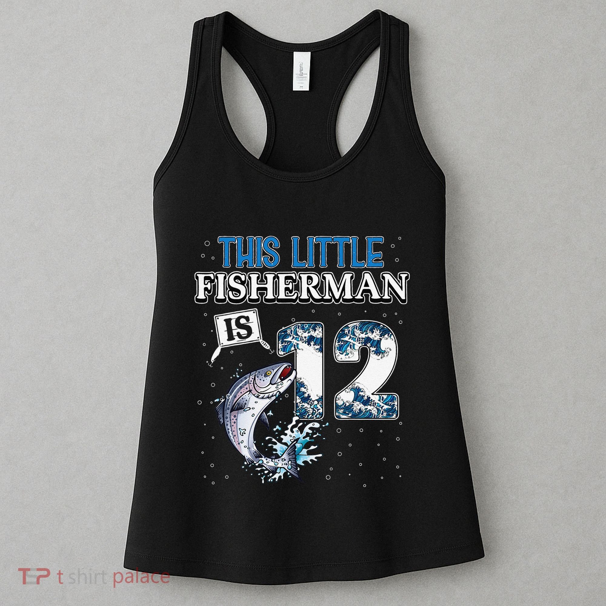 Fishing Party 12 Year Old Birthday Fisherman 12th Fisher Women's Tank Top