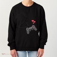 Funny Player 1 Player 2 Matching Gamer Couple Him Her Funny Gift Women's Sweatshirt thumb 0