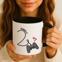 Funny Player 1 Player 2 Matching Gamer Couple Him Her Funny Gift Coffee Mug thumb 3