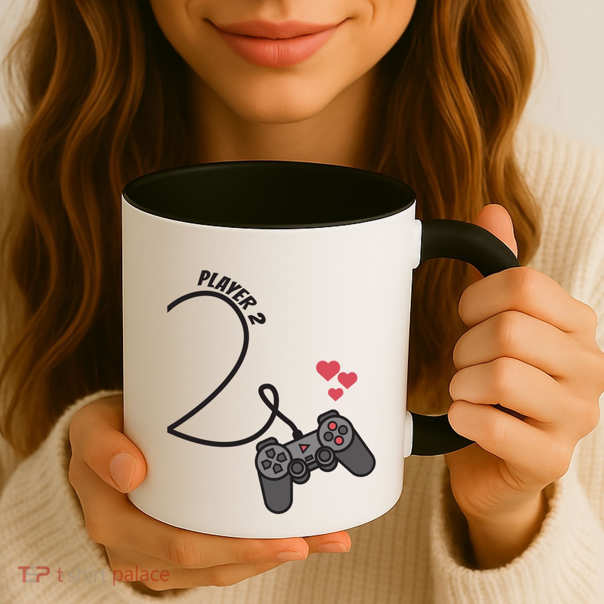 Funny Player 1 Player 2 Matching Gamer Couple Him Her Funny Gift Coffee Mug