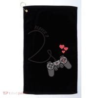 Funny Player 1 Player 2 Matching Gamer Couple Him Her Funny Gift Golf Towel thumb 0