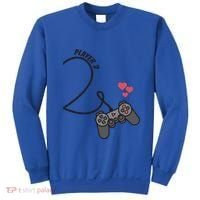 Funny Player 1 Player 2 Matching Gamer Couple Him Her Funny Gift Sweatshirt thumb 0