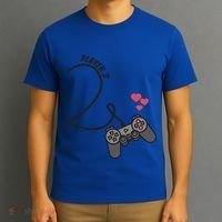 Funny Player 1 Player 2 Matching Gamer Couple Him Her Funny Gift T-Shirt thumb 3