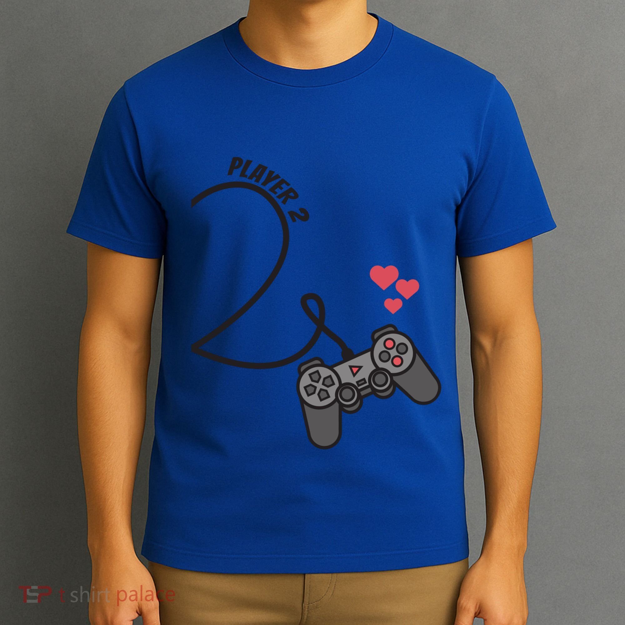 Funny Player 1 Player 2 Matching Gamer Couple Him Her Funny Gift T-Shirt