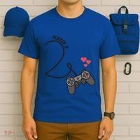 Funny Player 1 Player 2 Matching Gamer Couple Him Her Funny Gift T-Shirt thumb 6
