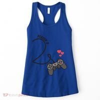 Funny Player 1 Player 2 Matching Gamer Couple Him Her Funny Gift Women's Tank Top thumb 0