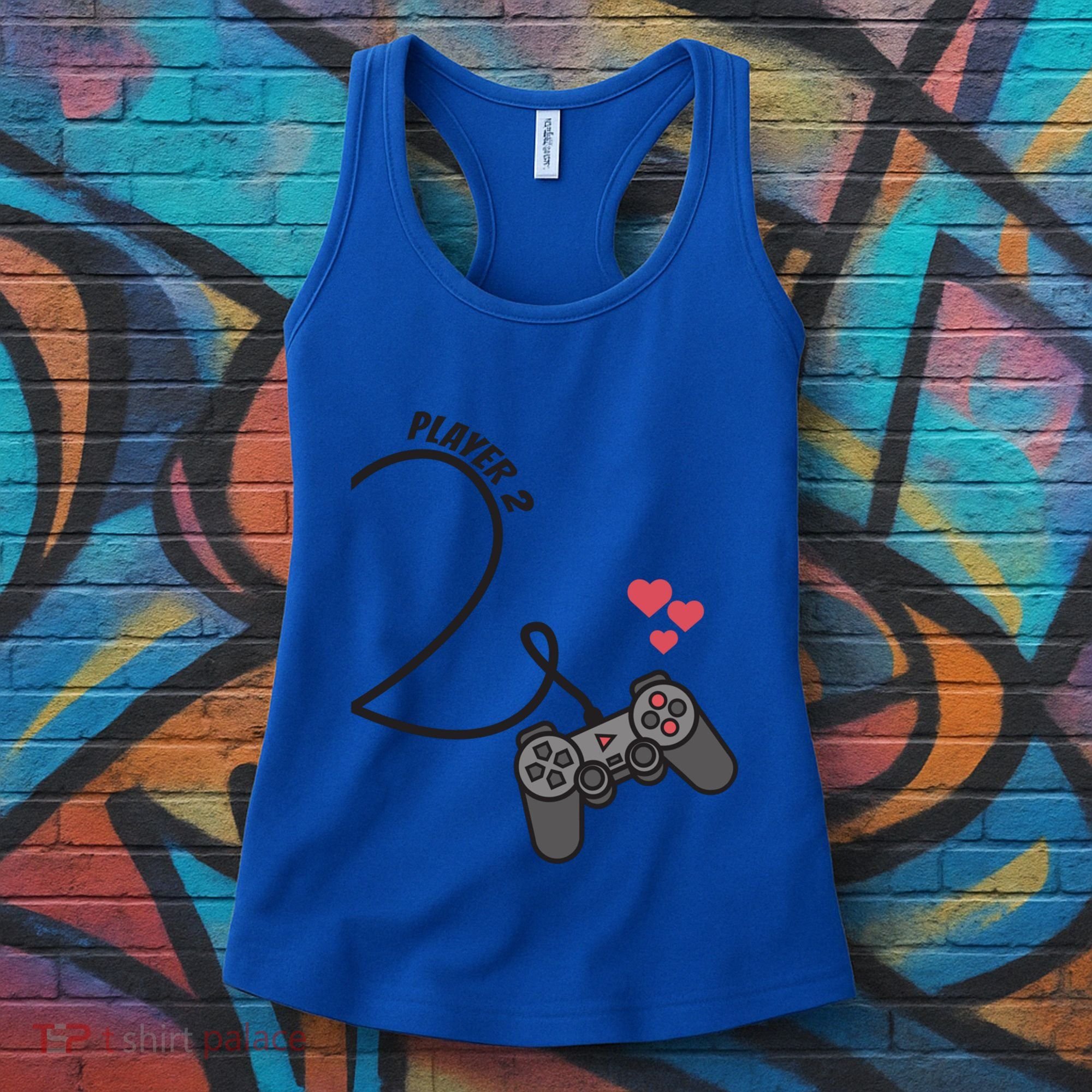 Funny Player 1 Player 2 Matching Gamer Couple Him Her Funny Gift Women's Tank Top