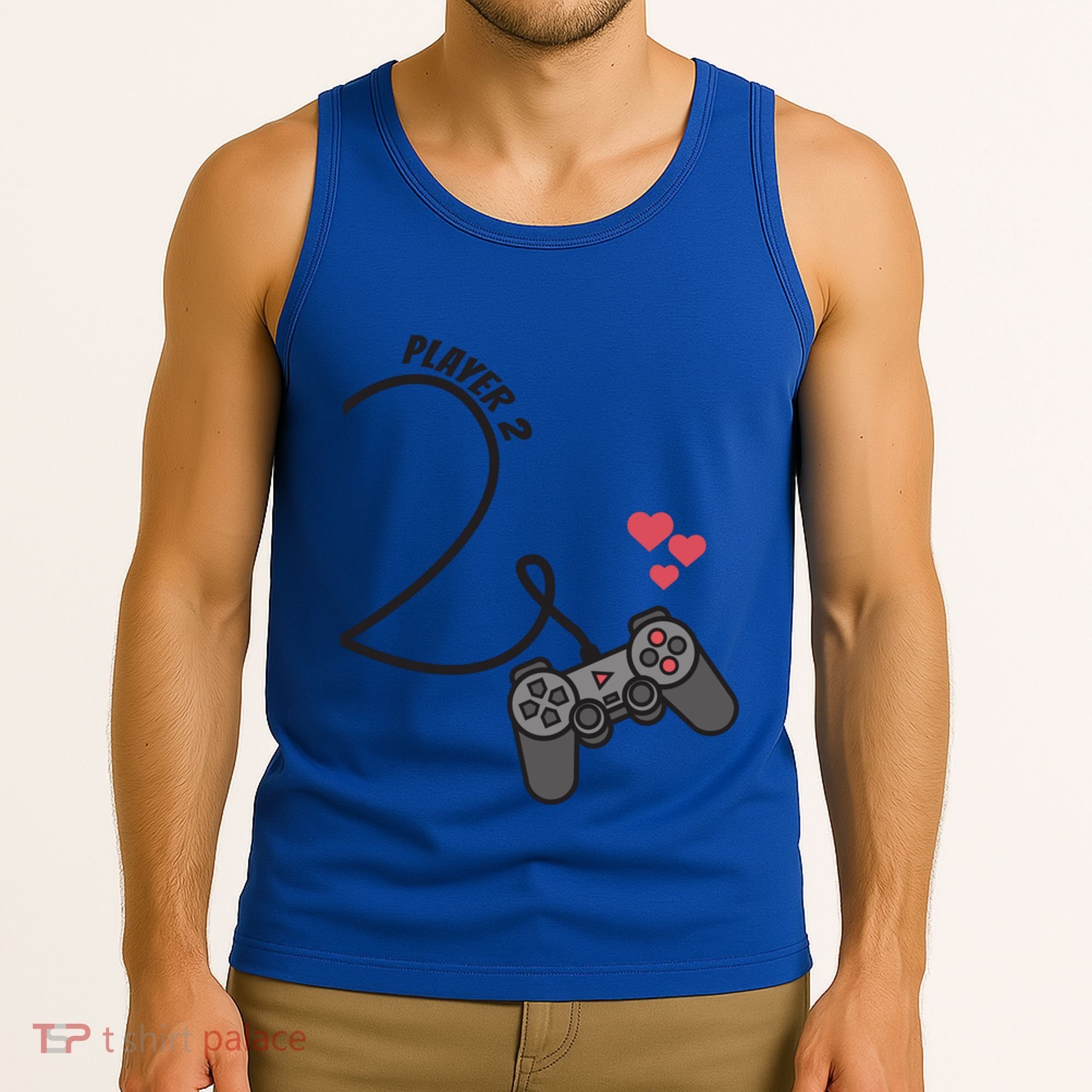 Funny Player 1 Player 2 Matching Gamer Couple Him Her Funny Gift Tank Top