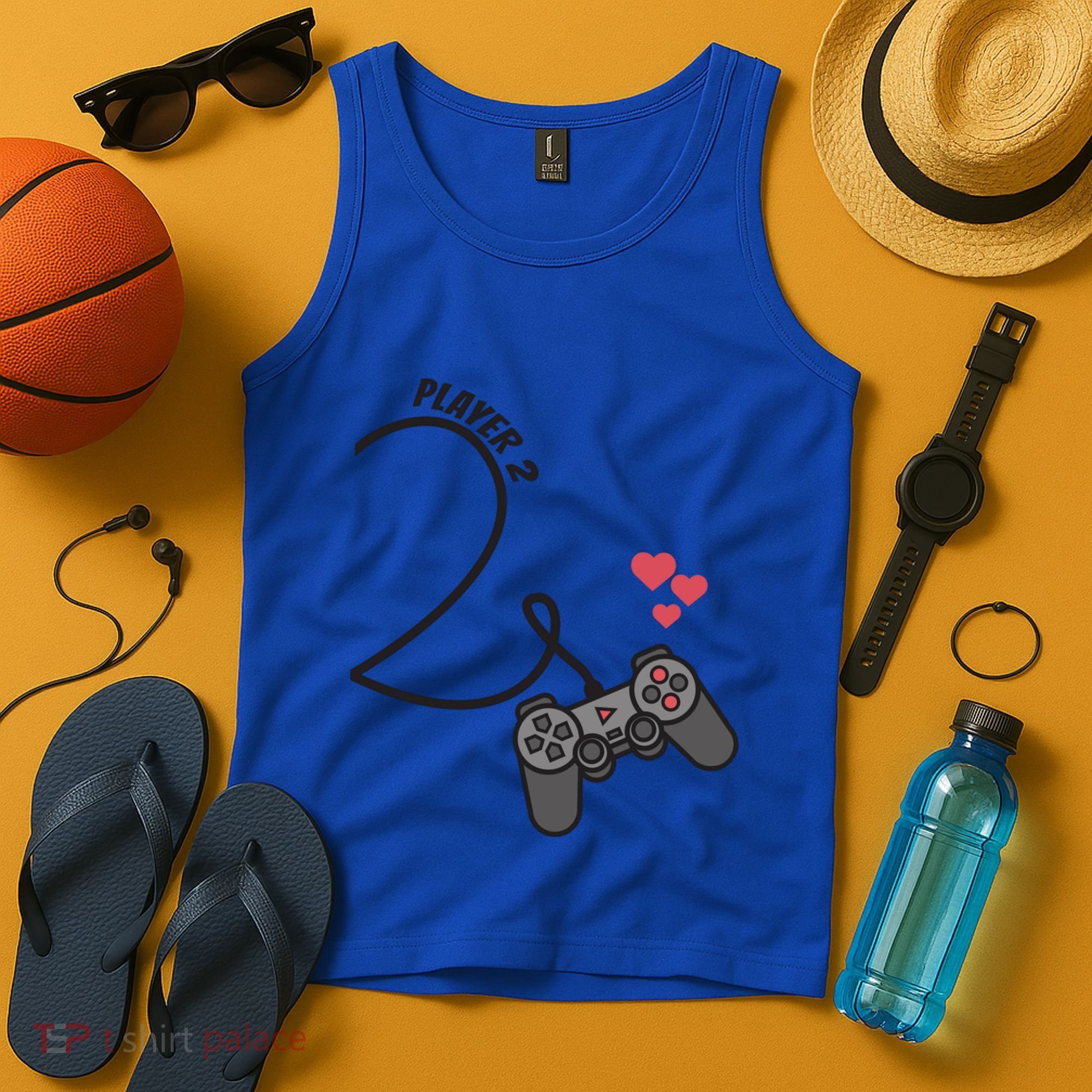 Funny Player 1 Player 2 Matching Gamer Couple Him Her Funny Gift Tank Top